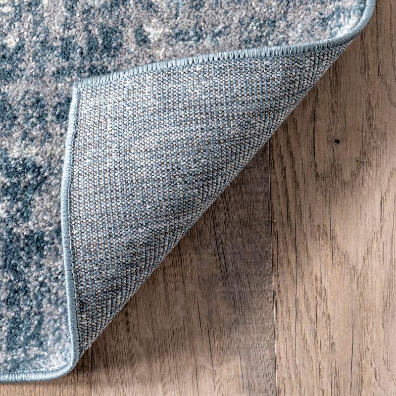 Nuloom 4x6 Justine Vintage Medallion Indoor Area Rug, Blue, Faded Persian Design, Stain Resistant, BedroomLiving Room, Kitchen,