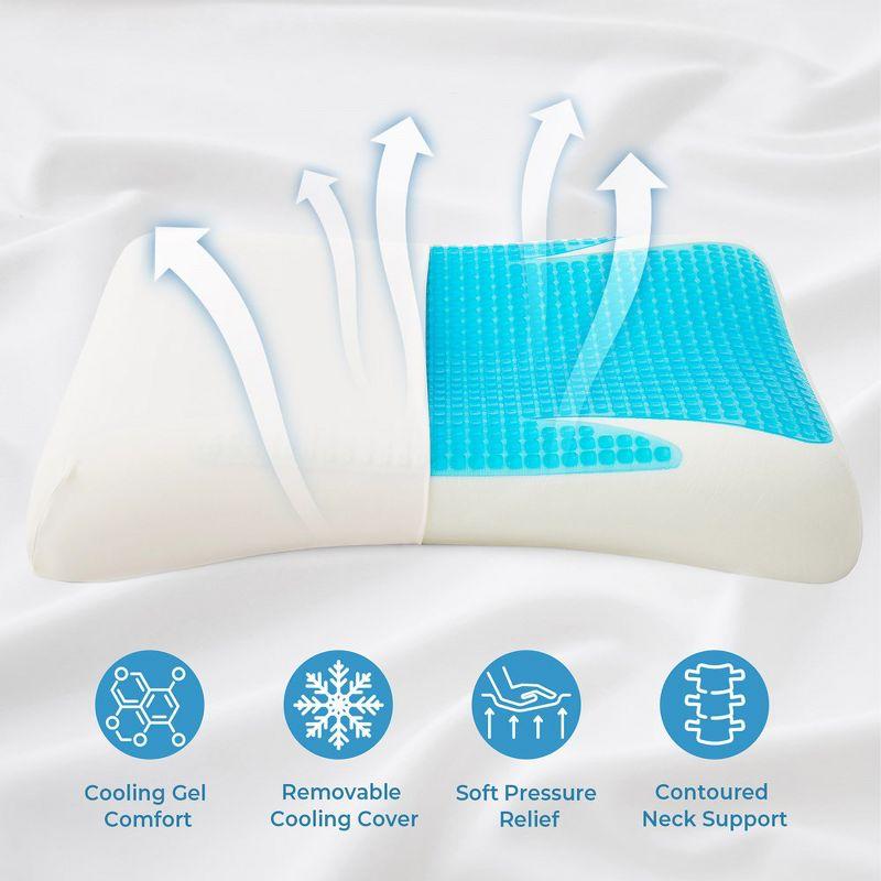 Peace Nest Cooling Gel-Infused Memory Foam Bed Pillow for Summer, Cool Touch for Hot Sleepers Single Pack