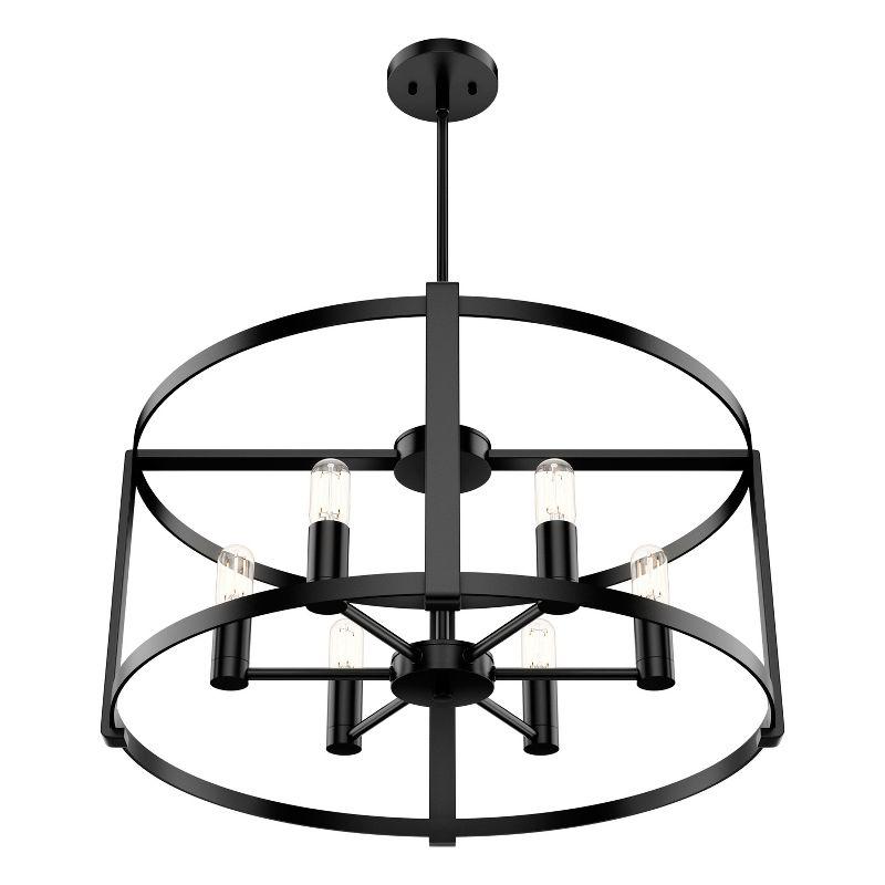 6-Light Astwood Clear Glass Chandelier Ceiling Light Fixture Matte Black - Hunter Fan