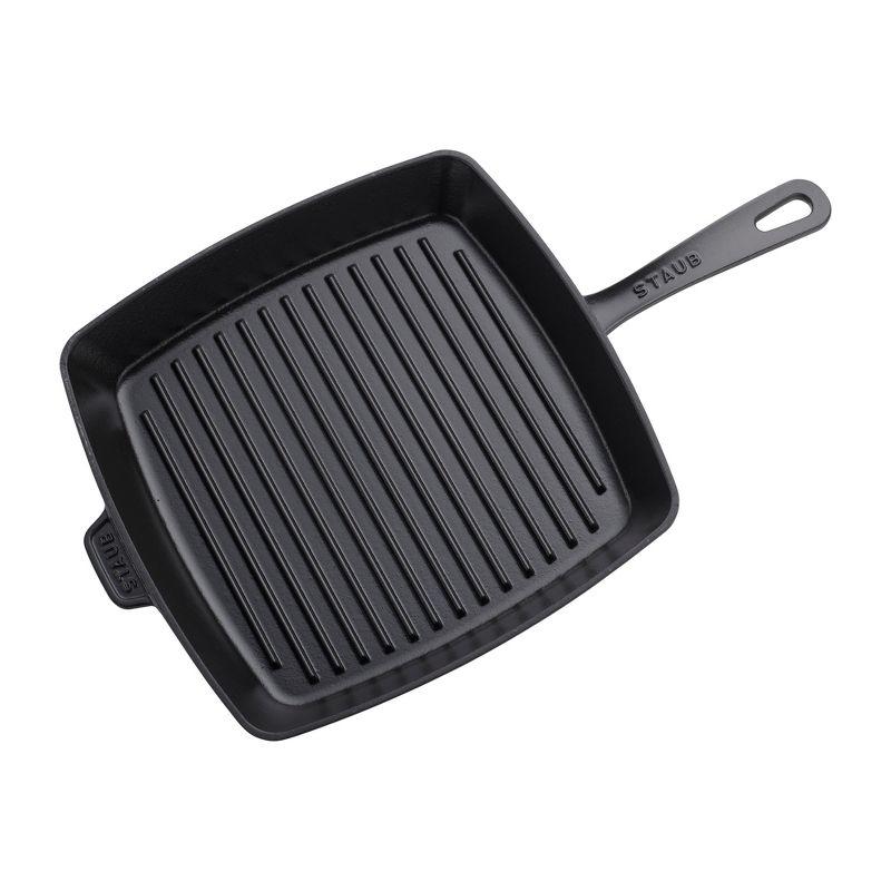 Staub ® 12" Matte Black Enameled Cast Iron Square Grill Pan