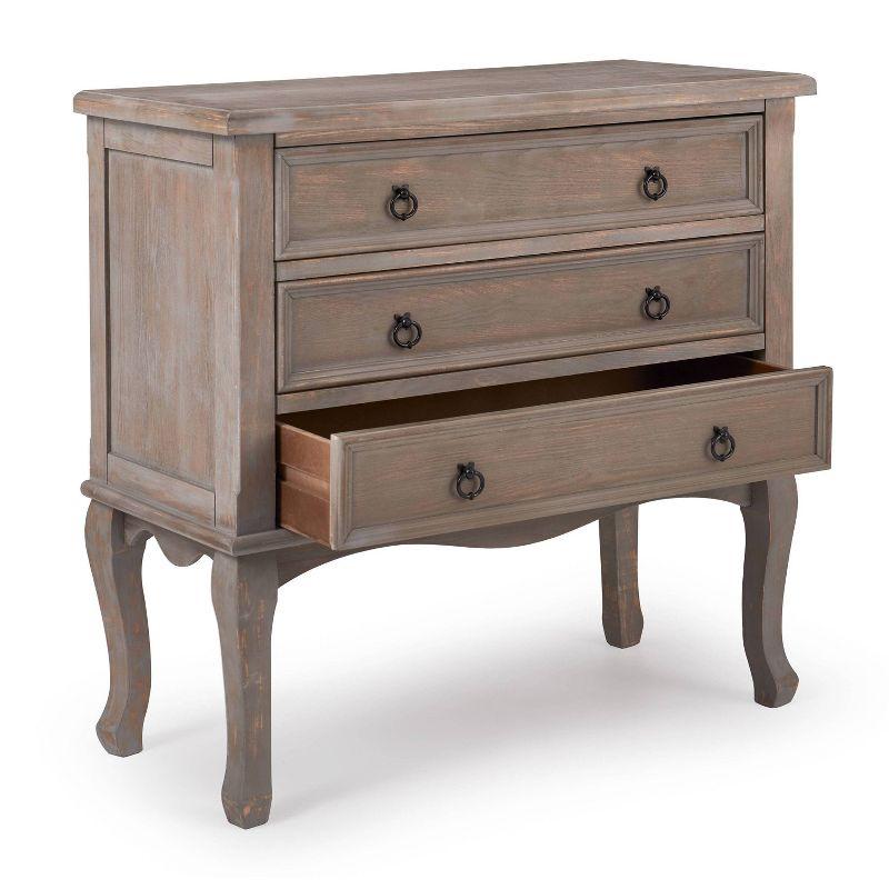 Thomas 3 Drawer Chest Gray - ClickDecor: Traditional Ash Wood Accent Cabinet with Anti-Tip Hardware