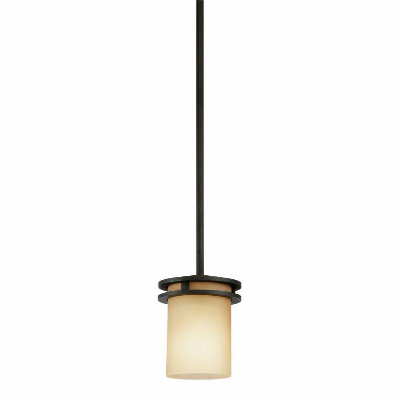 Hendrik 7.5" Olde Bronze Mini Pendant Light with Glass Shade