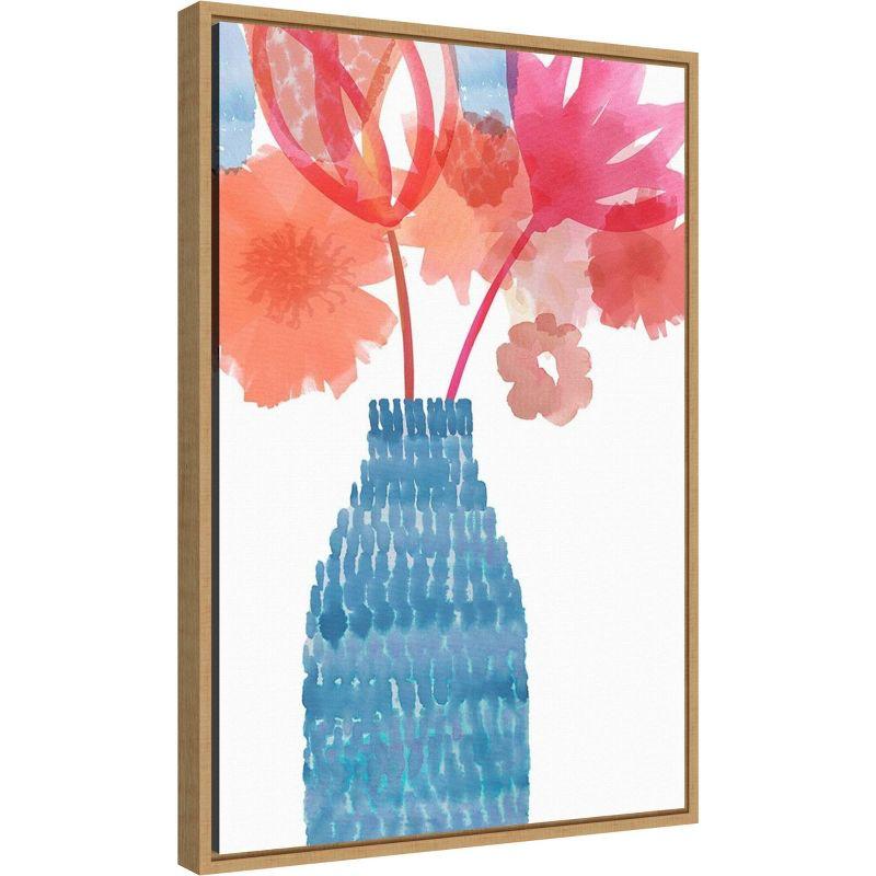 16" x 23" Uplifted II by Flora Kouta Framed Canvas Wall Art - Amanti Art: Modern Style, Botanical Lithograph, Sawtooth Back