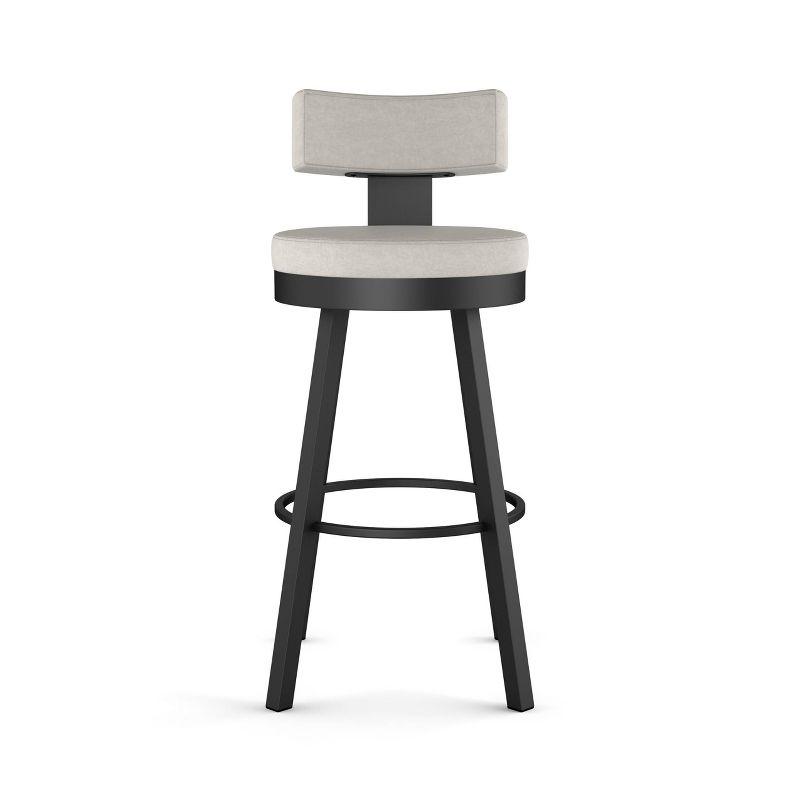 Amisco Morgan Upholstered Barstool: 360 Swivel, 30" Height, Steel Frame, Polyurethane, Spot Clean