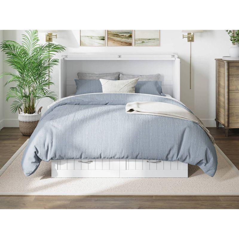 Queen Nantucket Murphy Bed Chest USB Turbo Charger White - AFI