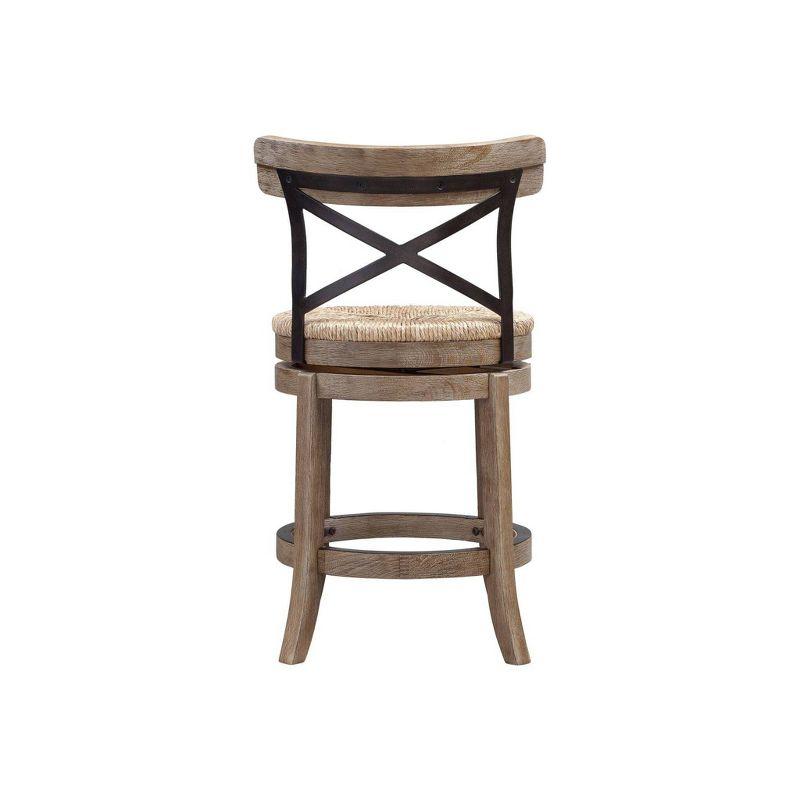 Myrtle 24" Wheat Wire-Brush Swivel Wood Counter Stool