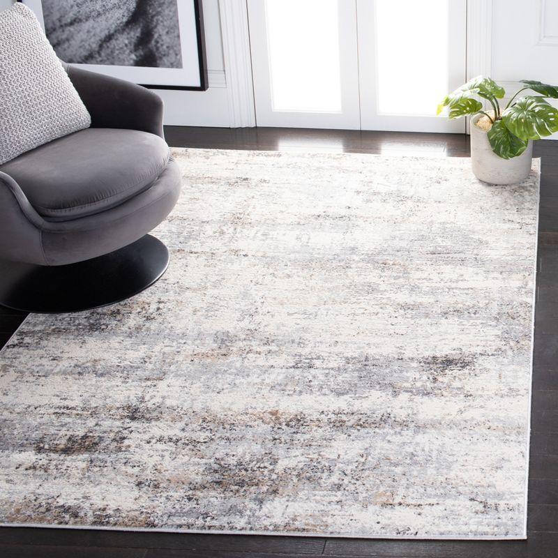 Reversible Hand-Knotted Grey and Gold Synthetic Area Rug