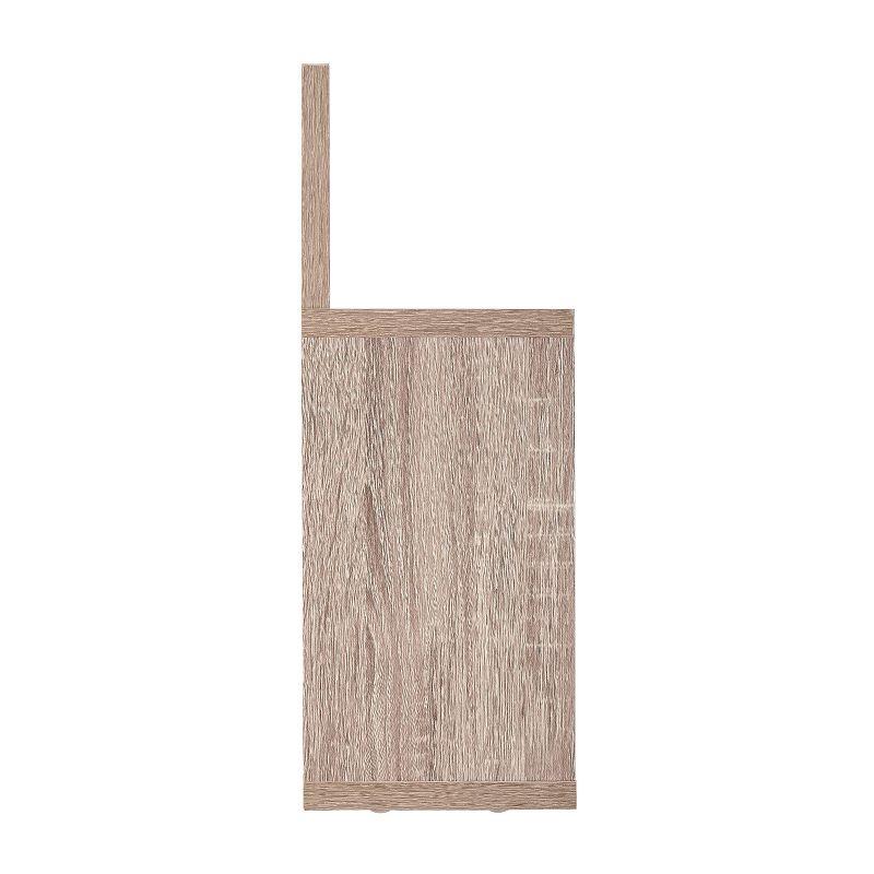 Danya B. 31.5" x 15.7" Modern 3 Cube Floating Wall Shelf with Display Ledge Weathered Oak: Laminated MDF, Iron Hardware