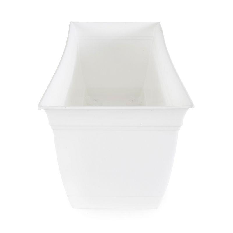 Eclipse 24" White Rectangular Indoor/Outdoor Planter with Removable Saucer