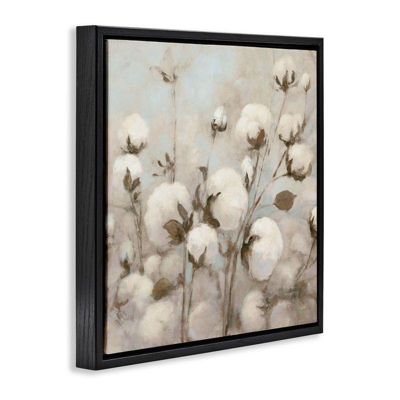 Stupell Industries Neutral Cotton Flower Painting, 18" x 18"