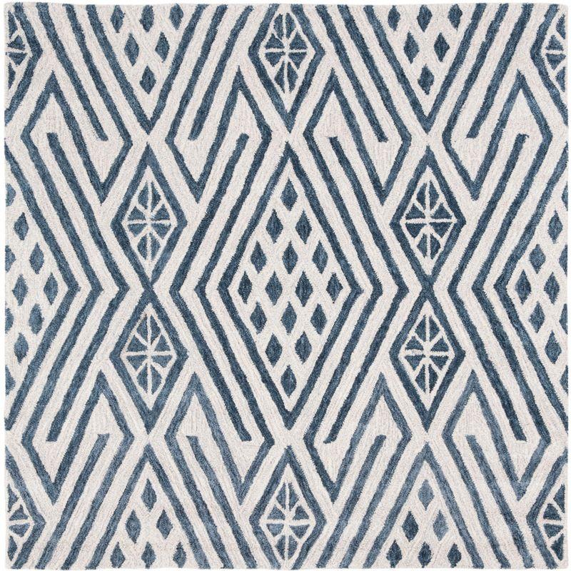 Micro-Loop MLP611 Hand Tufted Area Rug - Blue/Ivory - 5'x5' - Safavieh.