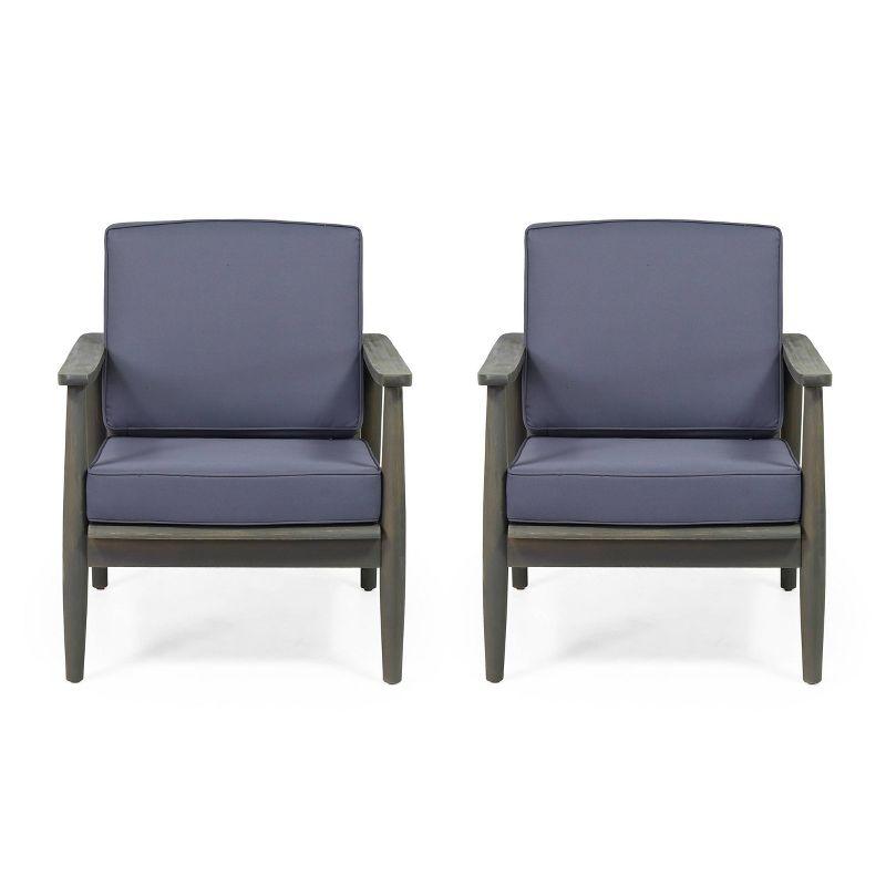 Rosecliff Heights James Outdoor Patio Chair with Cushions (Set of 2)