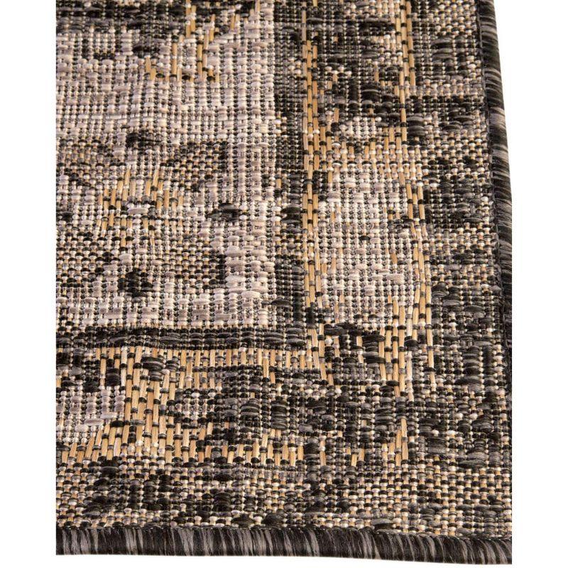 Unique Loom 9' 0 x 12' 0 Rectangle Indoor/Outdoor Traditional Charcoal Area Rug