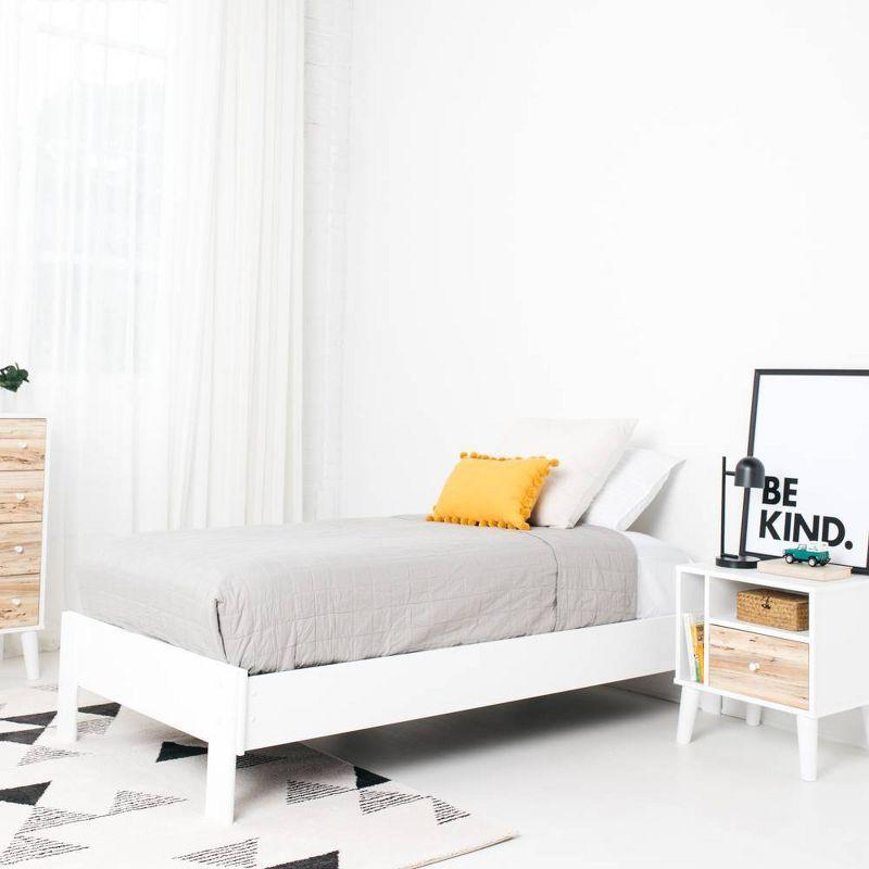 Twin Piperton Platform Bed White - Signature Design by Ashley: Modern Style, No Box Spring Needed