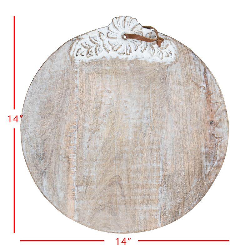 Large Round White Wood Cutting Board - Foreside Home & Garden