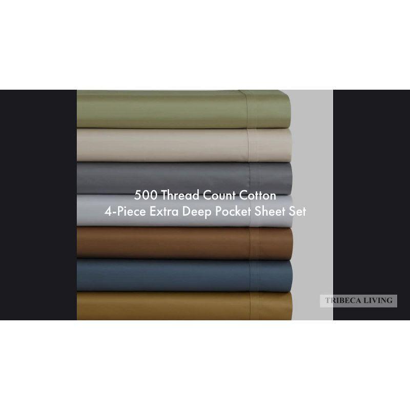 Steel Gray Organic Egyptian Cotton Queen Sheet Set with Deep Pockets