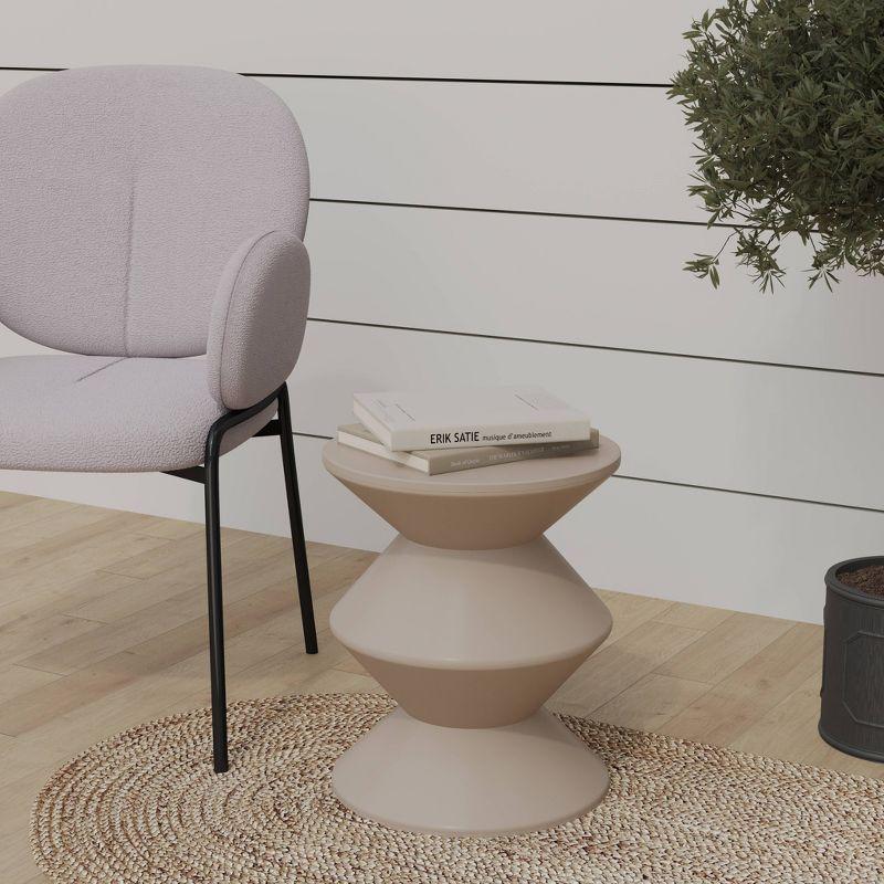 LeisureMod Aura Modern Plastic Side End Table – Stylish, Durable Table for Living Room, Bedroom, Office, and Indoor Spaces, Contemporary Home Decor
