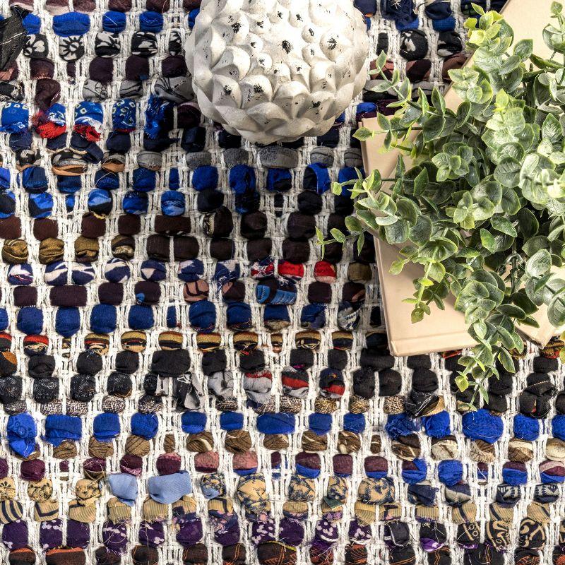 Nuloom Rochell Striped 4x6 Indoor Area Rug for Living Room Bedroom Dining Room Kitchen, Indigo/Multicolor