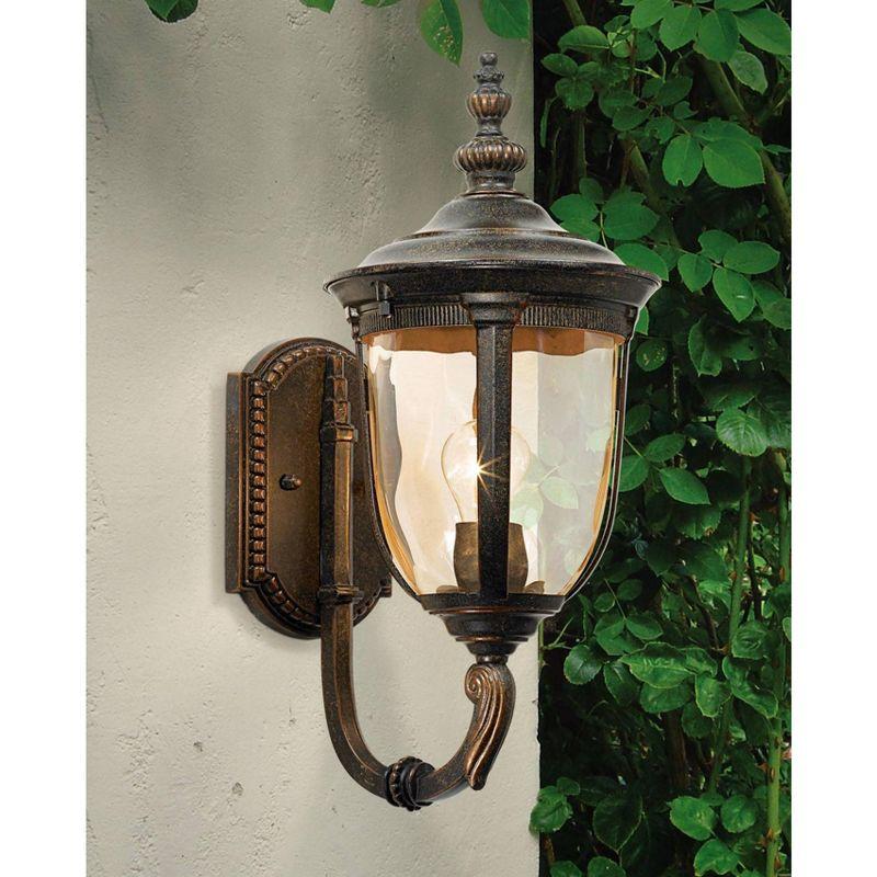 Bellagio Bronze Outdoor Wall Light with Champagne Glass