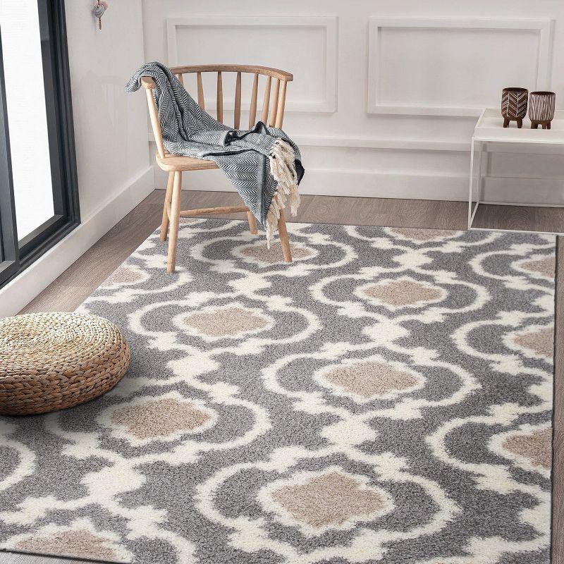 World Rug Gallery Cozy Moroccan Trellis Shag Area Rug