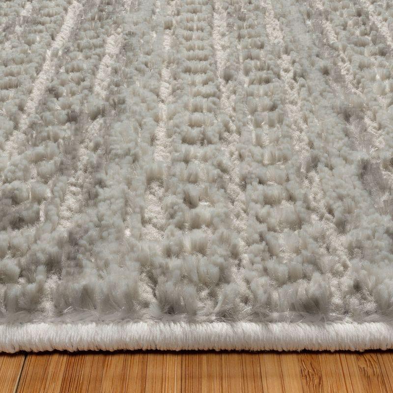 Missha Dario Modern Striped Gray Polyester High-Low Indoor Area Rug