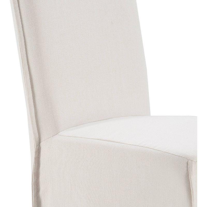 Ivory Linen Upholstered High Back Parsons Side Chair Set