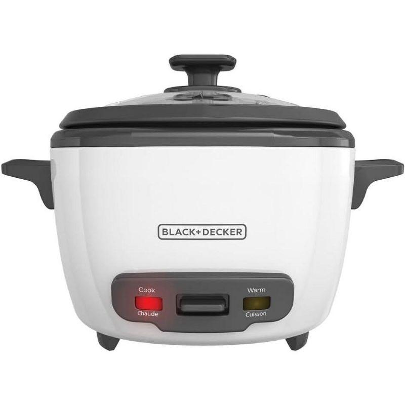 BLACK+DECKER BLACK+DECKER, Rice Cooker, Uncooked Rice, Steaming Basket, Removable Non-Stick Bowl, One Touch
