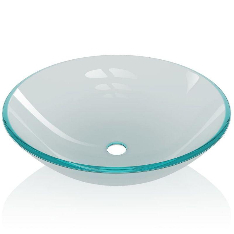 VidaXL 142230 VidaXL Basin Round Wash Vanity Sink Small Countertop Basin Tempered Glass