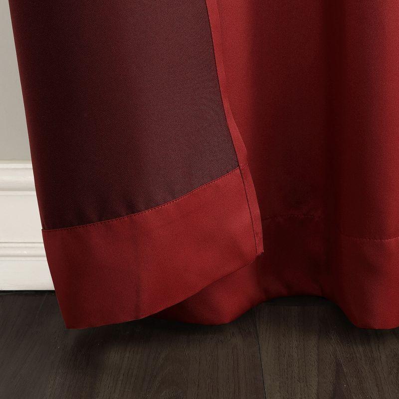 54"x63" Sun Zero Room Darkening Seymour Grommet Curtain Panel Brick Red: Modern Thermal Insulated, Energy Efficient