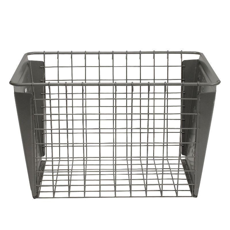 Spectrum Diversified Macklin Paws Medium Basket Dark Gray: Metal Utility Storage, Portable, 10.4" H x 17.5" D, Multicolored