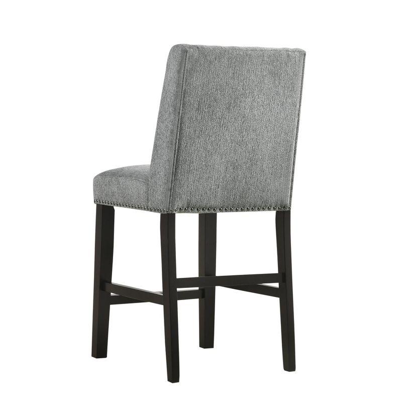 Carolina Living Set of 2 24" Laurant Upholstered Counter Height Barstools Charcoal/Espresso