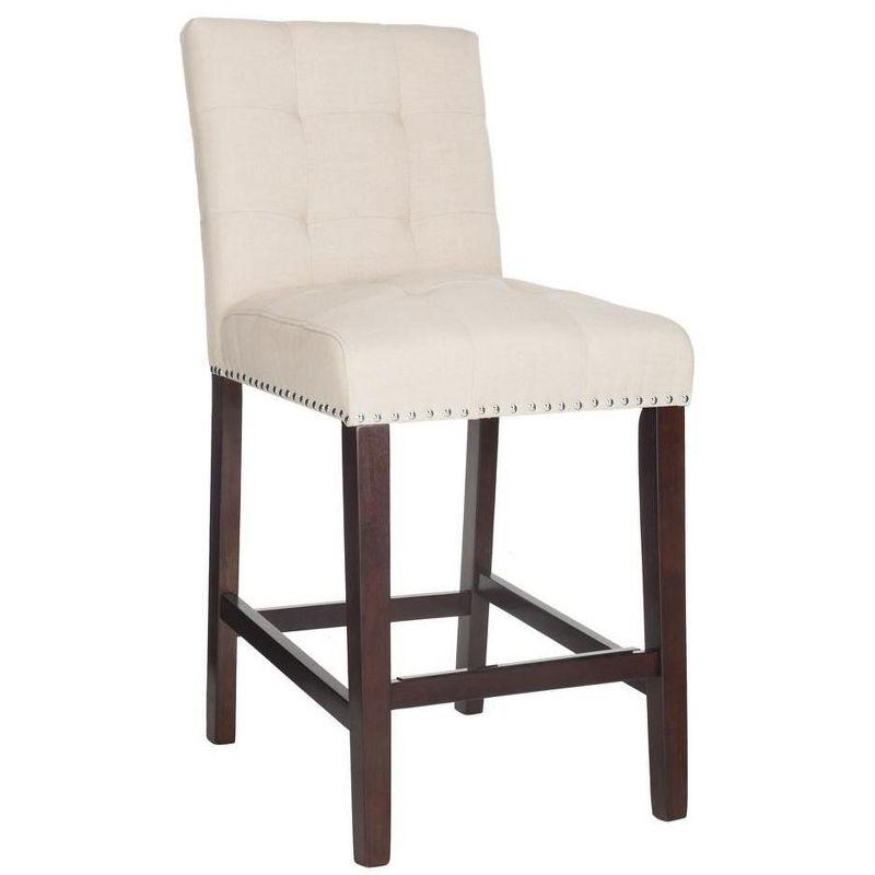 Nikita Counter Stool (Set of 2) - BST6303 - Beige/Espresso - Safavieh