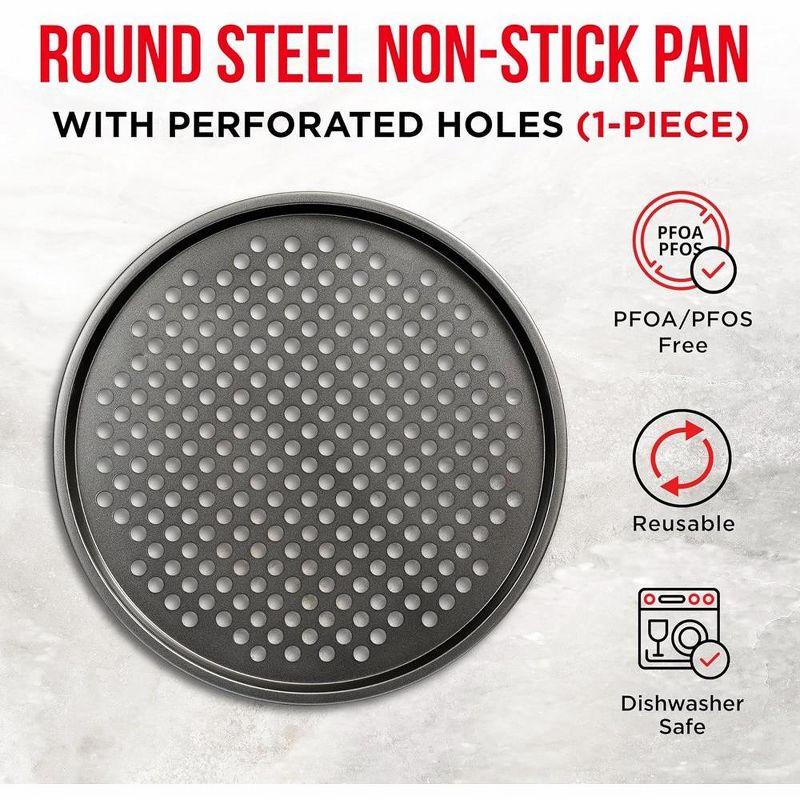 13-Inch Non-Stick Perforated Carbon Steel Pizza Pan