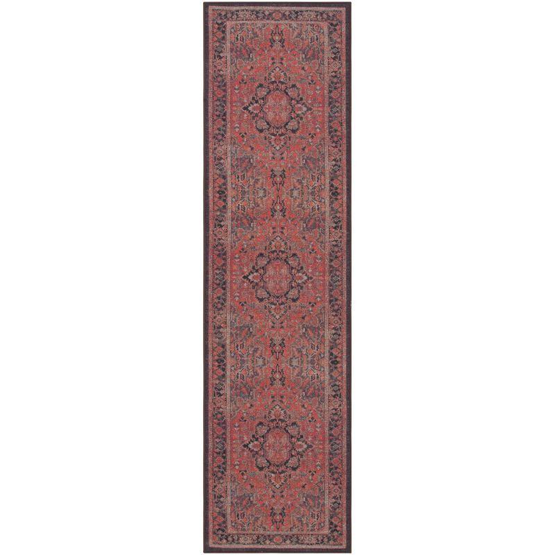 Journey JNY153 Power Loomed Machine Washable Slip Resistant Runner Rug - Navy/Red - 2'2"x7' - Safavieh
