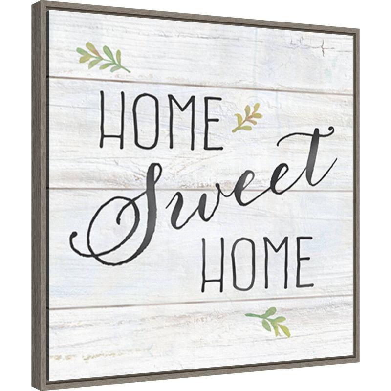 22" x 22" Farmhouse Sign I Home Sweet Home by Cynthia Coulter Framed Canvas Wall Art Print - Amanti Art: Modern Decor, Botanical Design