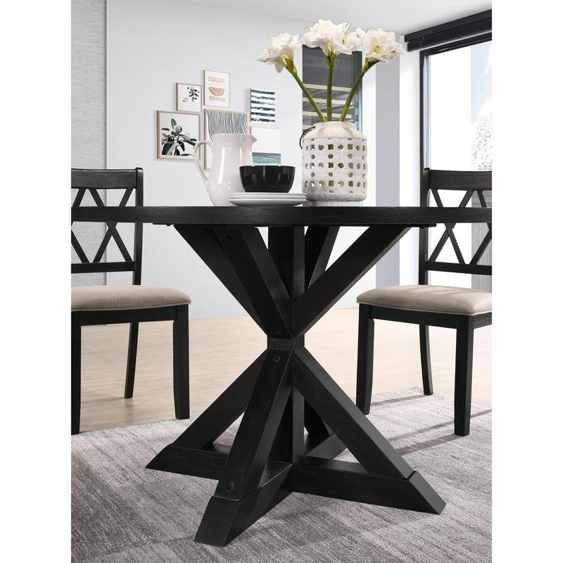 Roundhill Furniture Windvale Cross-Buck Wood 5-Piece Dining Set