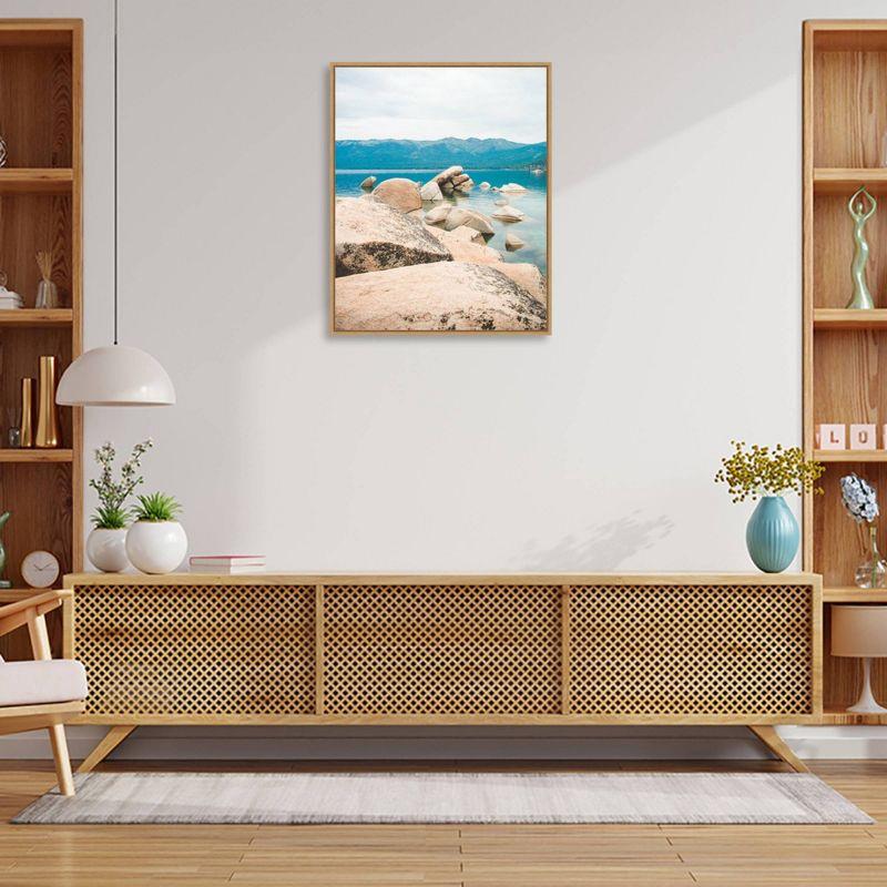 23" x 28" Lake Tahoe Dreams by Sonja Quintero Framed Canvas Wall Art Print - Amanti Art: Modern Decor, Polystyrene Frame