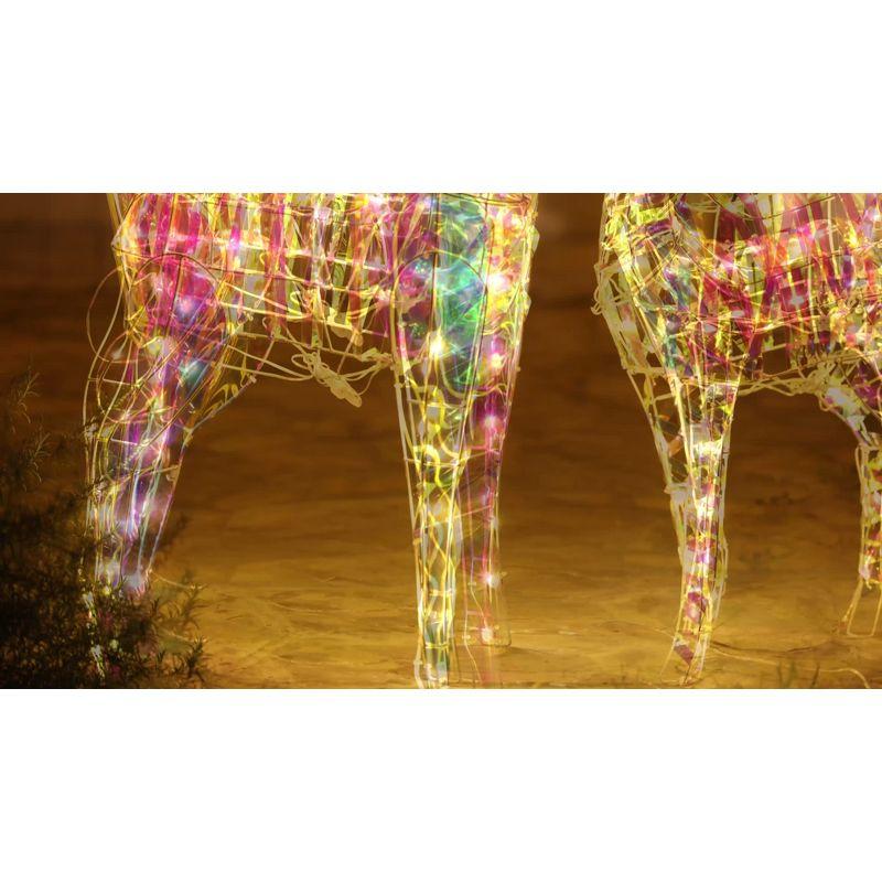 LuxenHome Magical Deer with Antlers Lighted LED Winter Holiday Yard Decoration White