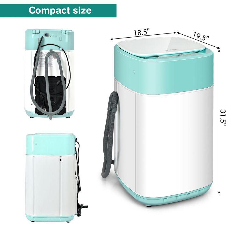 Costway 8lbs Portable Fully Automatic Washing Machine W/ Drain Pump Green