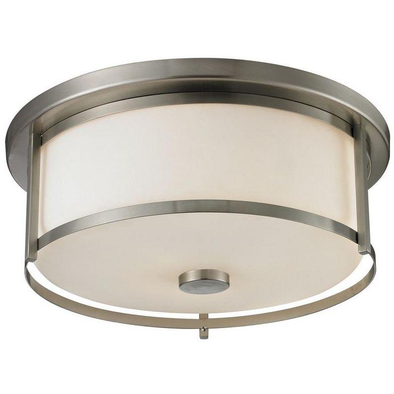 Savannah Brushed Nickel 3-Light Flush Mount with Opal Glass