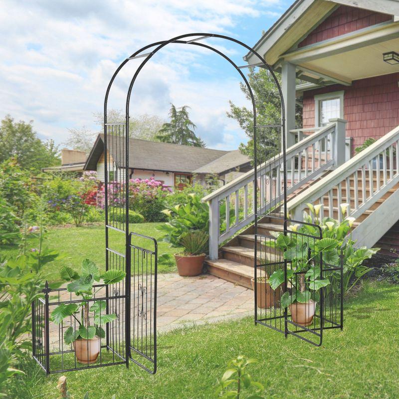 78.75'' W x 19.75'' D Steel Arbor with Gate in Black