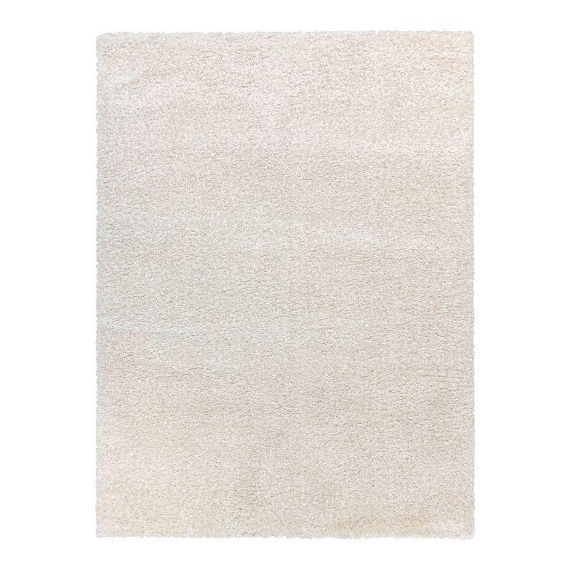 Gertmenian Thayer Solid Ivory Plush Polyester Shag Indoor Area Rug