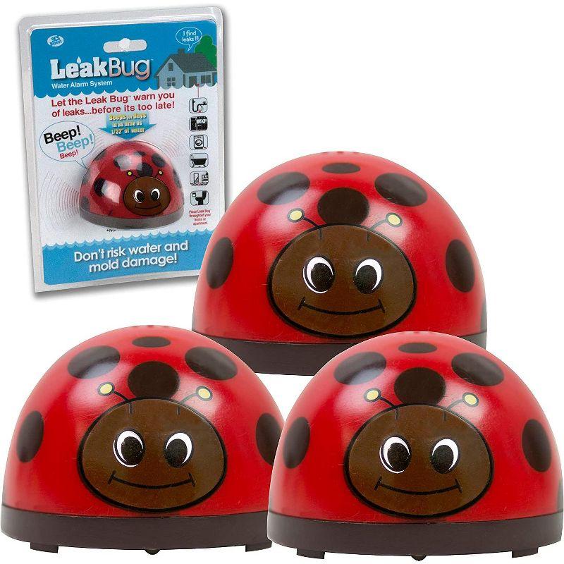 Water Alarm (3pack) - Leak Bug Electronic Leak Detector - Hypersensitive 1/32" Flood Detection - Continuously Beeps When Wet or Low Battery