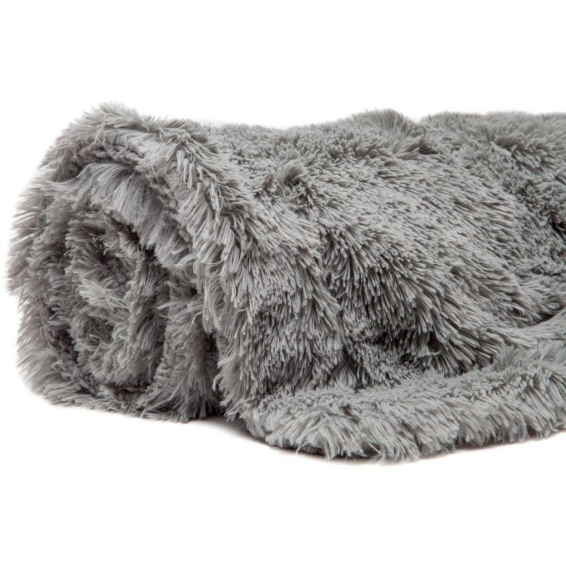 Chanasya Solid Faux Long Fur Fuzzy Throw Blanket