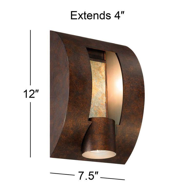 Franklin Iron Works Modern Outdoor Wall Light 12 inch Exterior Bronze Fixture Downlight for House Patio Porch Deck