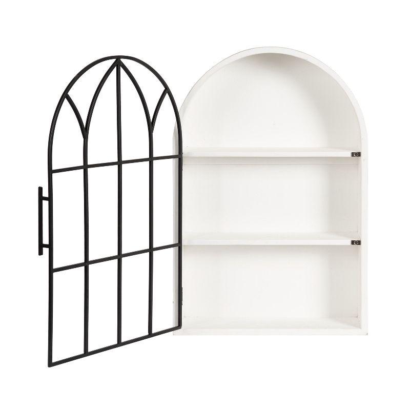 Kate and Laurel Megara Arched Wall Mounted Cabinet, 16x6x24, Black