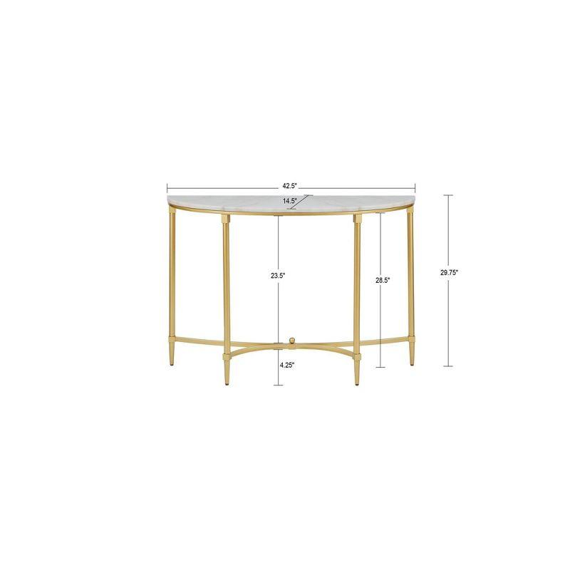 Bordeaux Gold Metal Marble Console Table