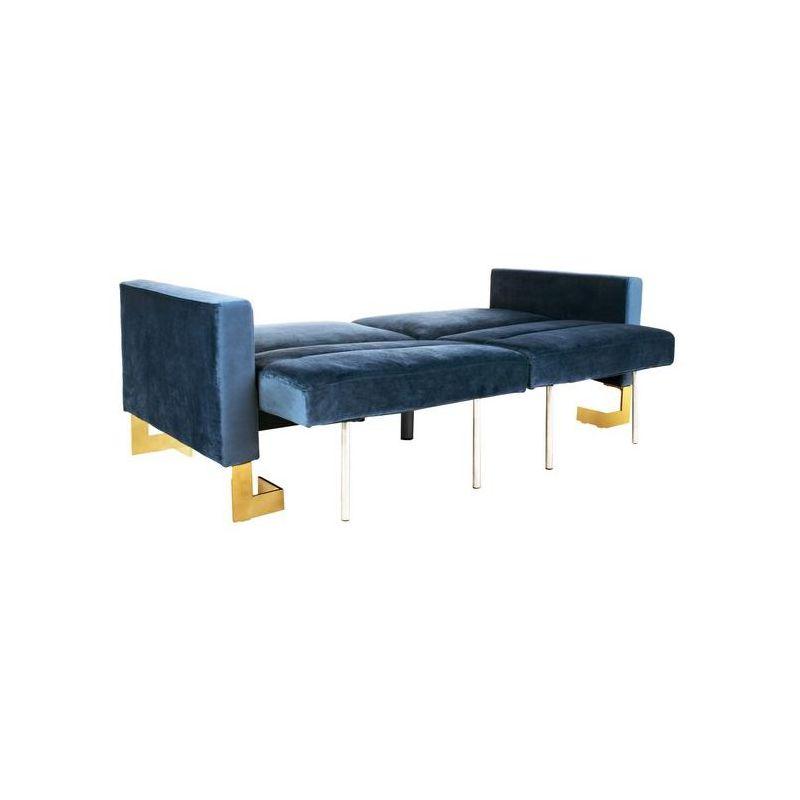 Tribeca Foldable Futon Bed - Navy/Brass - Safavieh