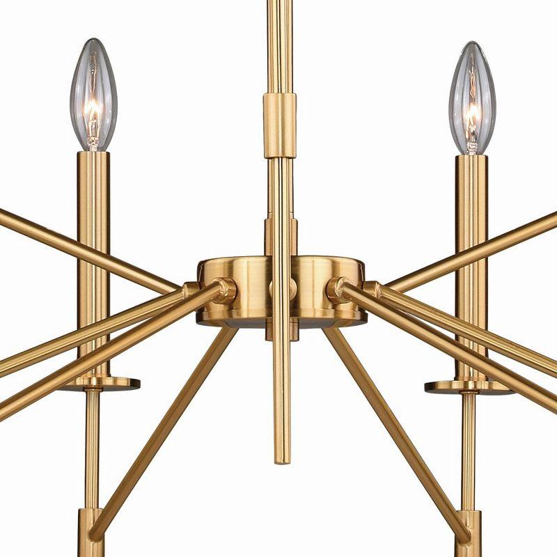 Kedzie 32" Natural Brass 9-Light Mid-Century Modern Chandelier