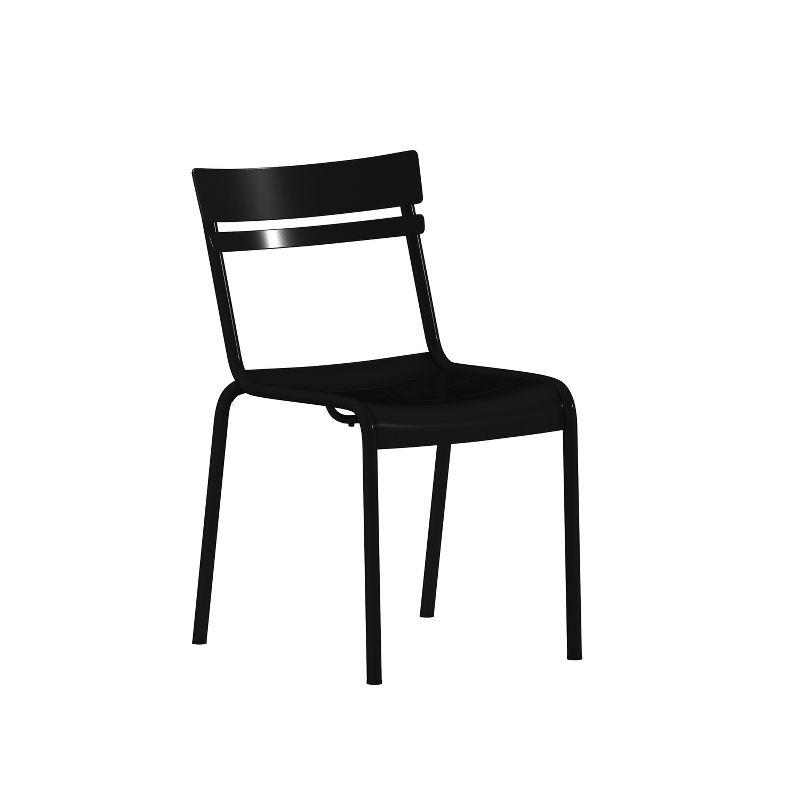 Flash Furniture Nash Commercial Grade Steel Stack Chair, Indoor-Outdoor Armless Chair with 2 Slat Back